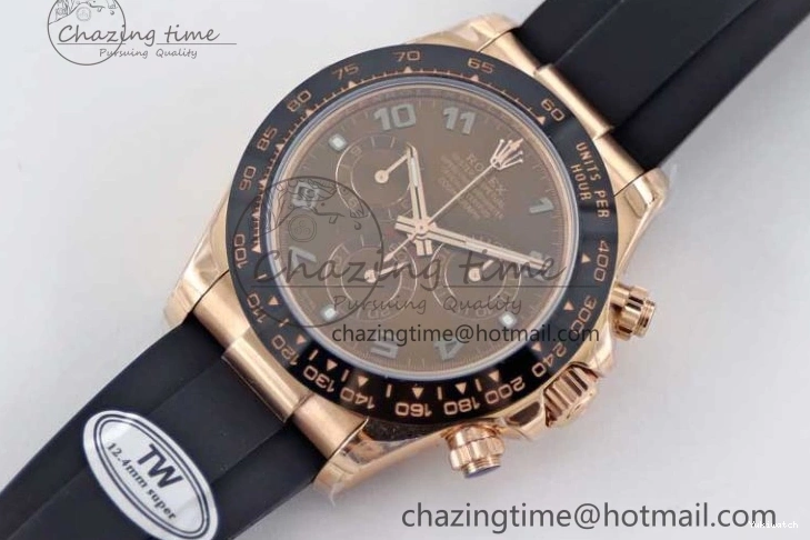 Steel 116515 Best RG Oysterflex A7750 904L Dial Edition Daytona Strap 1:1 on TWF Brown Roman 0419